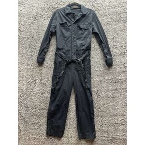 Everlane The Modern Utility Canvas Long Sleeve Jumpsuit Black Womens Size 4